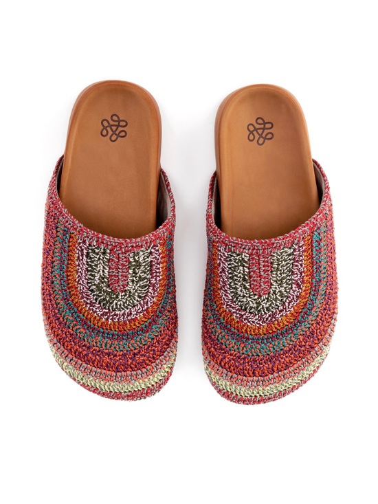 The Sak Shoes - THE SAK Bolinas Boho Stripe Crochet Clogs in Sunset US 9